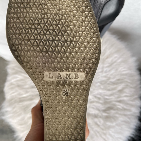 L.A.M.B. Black Suede/Snake Skin Summer Lace Up Sneaker Wedges!  EUC - Picture 8 of 10